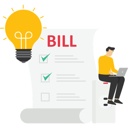 Using energy efficient lamp  Illustration