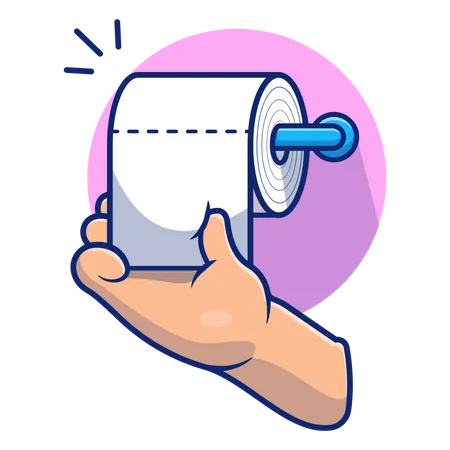 Using toilet paper  Illustration