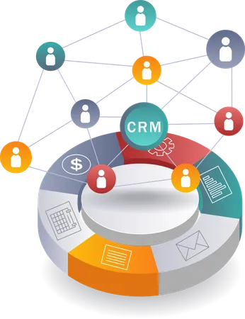 Uso de CRM para fomentar el desarrollo empresarial y las redes  Ilustración