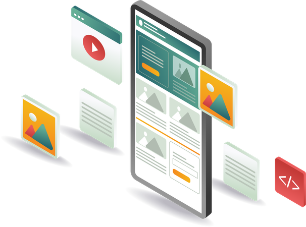 Uso de datos de aplicaciones de teléfonos inteligentes adaptables  Ilustración