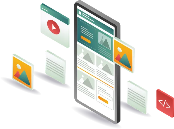 Uso de datos de aplicaciones de teléfonos inteligentes adaptables  Ilustración