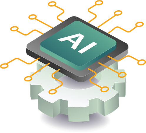 Uso de tecnología de inteligencia artificial  Ilustración