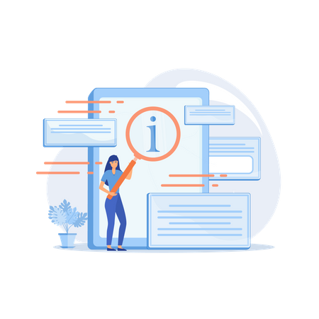 Usuario buscando información  Ilustración