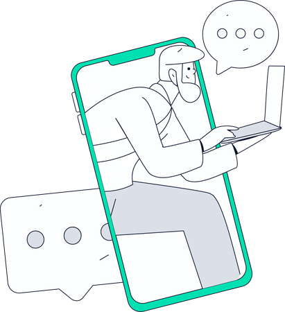 Usuário masculino de mídia social  Ilustração