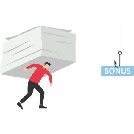 Utilice bonificaciones como cebo para completar una gran cantidad de trabajo.  Ilustración