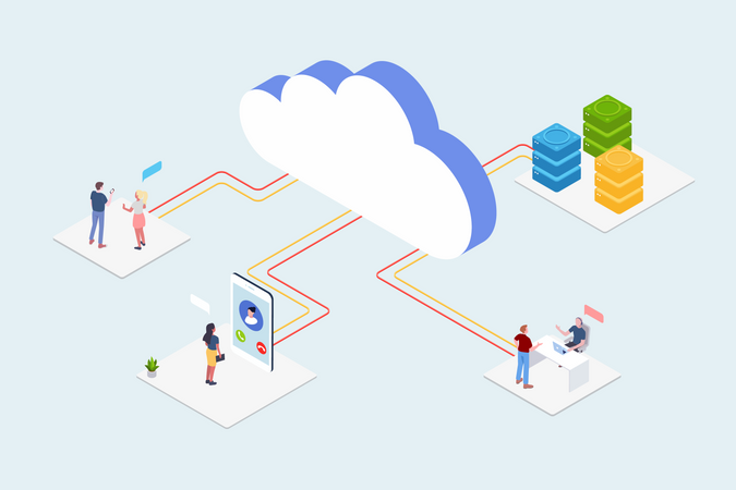 Utilidad de tecnología en la nube  Ilustración