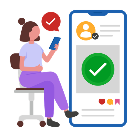 Utilisateur vérifié effectuant l'authentification  Illustration