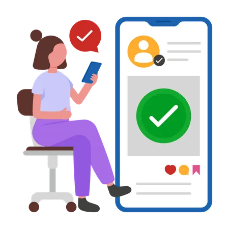 Utilisateur vérifié effectuant l'authentification  Illustration