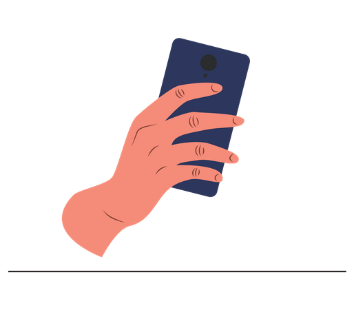 Les mains utilisent des smartphones  Illustration