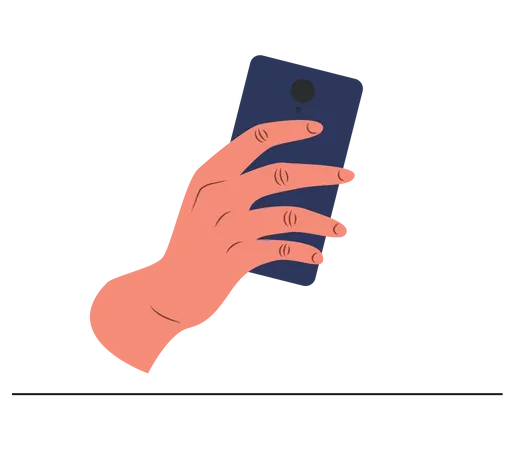 Les mains utilisent des smartphones  Illustration