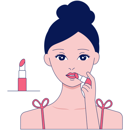 Utiliser du rouge à lèvres  Illustration