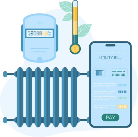 Utility bill app  Illustration