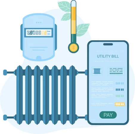 Utility bill app  Illustration