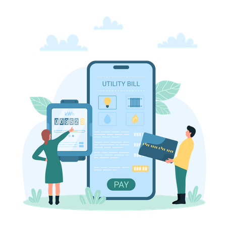 Utility Bill Mobile  Illustration