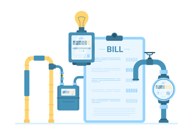 Utility services for household  イラスト