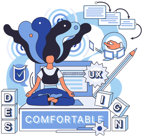 UX design metaphor. Designing software, craft that prioritizes user interface User interface, first impression maker  Illustration