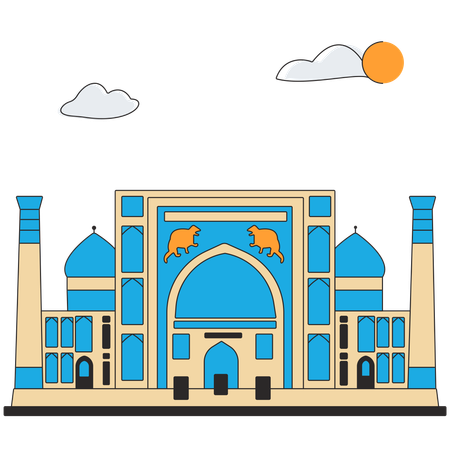 Uzbekistan - Registan Square  Illustration