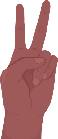 V Sign Hand  Illustration