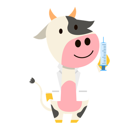 Vaca como médico de granja  Ilustración