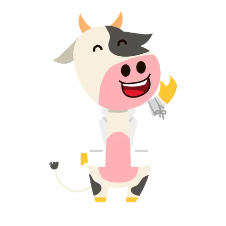 Vaca como médica de fazenda  Ilustração