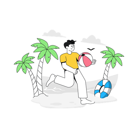 Vacaciones en la playa  Ilustración