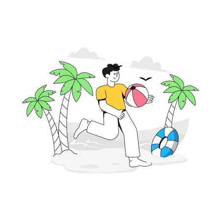 Vacaciones en la playa  Ilustración