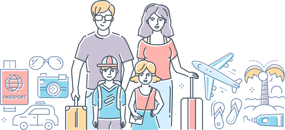 Vacaciones familiares  Ilustración