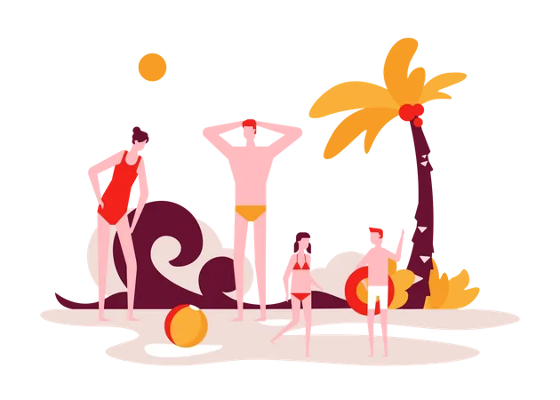 Vacances à la plage  Illustration