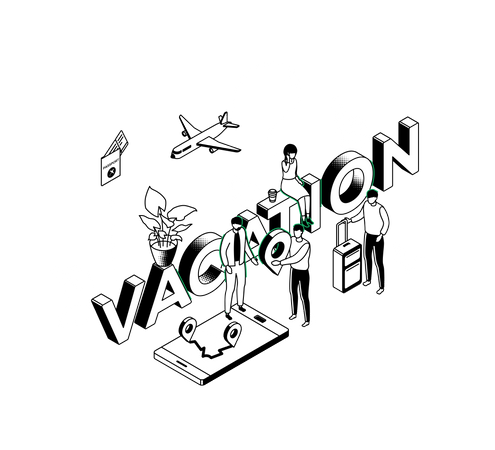 Vacation and travel Illustration
