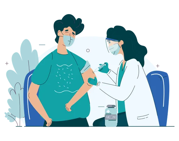 Healthcare And Medical Concept About Life After Covid With Vaccine Injected Illustration For Website Landing Page Mobile Apps Banner And Other Illustration