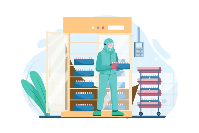 Vaccination cold storage  Illustration