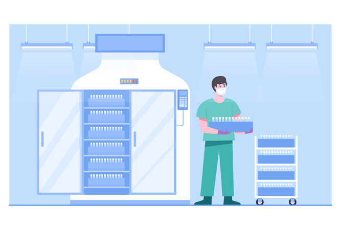 Vaccination cold storage  Illustration