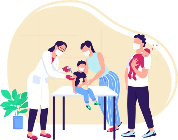 Vaccine injection for children Illustration
