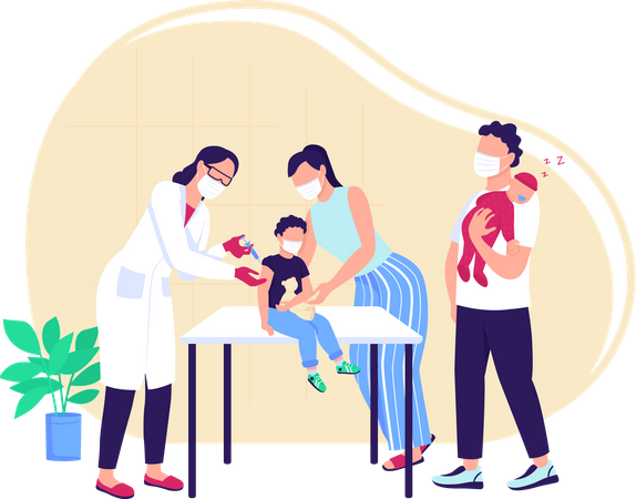 Vaccine injection for children  Illustration