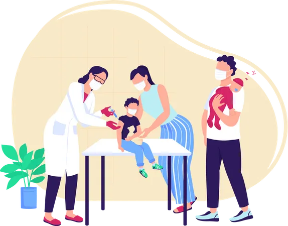 Vaccine injection for children  Illustration