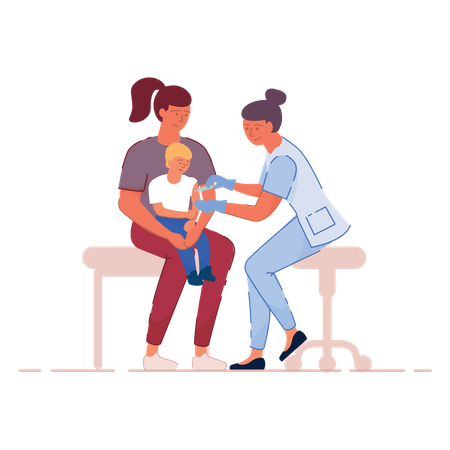 Vaccine injection for children  Illustration