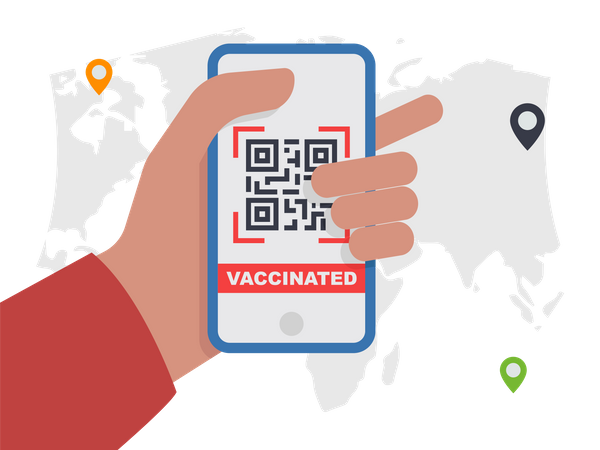 Vaccine Qr Code  Illustration