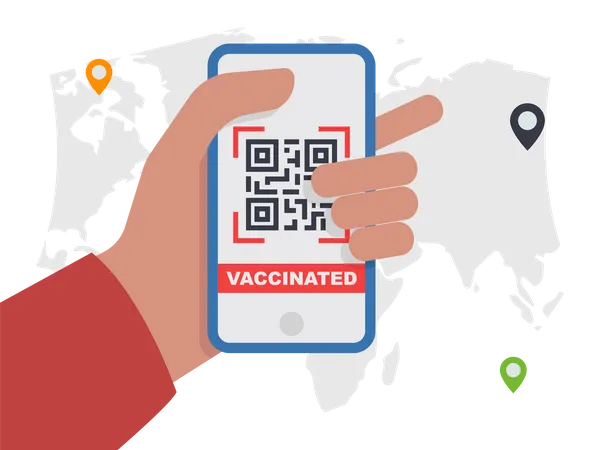 Vaccine Qr Code  Illustration