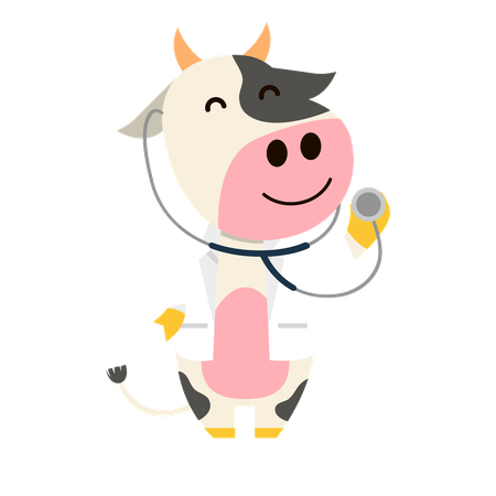 Vache comme médecin de ferme  Illustration