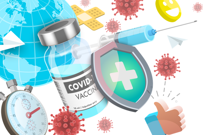 Vacinação contra o Coronavírus COVID-19  Ilustração