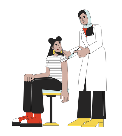 Vacinação contra gripe  Ilustração