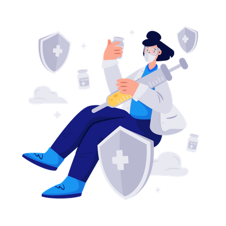 Vacinação Corona  Illustration