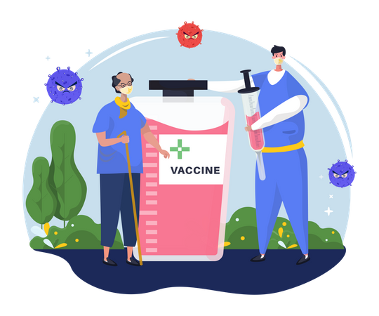 Vacinas para idosos  Illustration