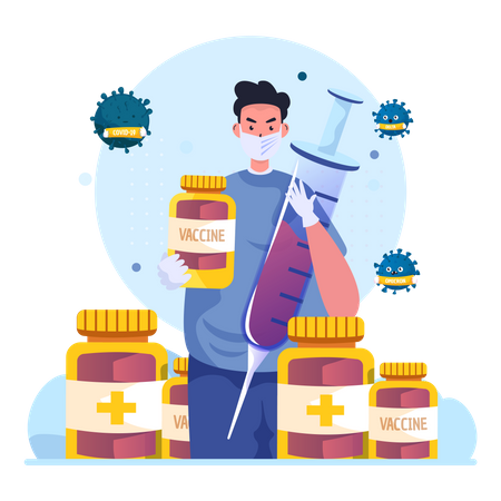 Vacinas para prevenir um vírus  Illustration