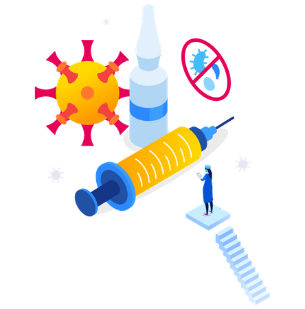 Vacuna contra el virus  Ilustración