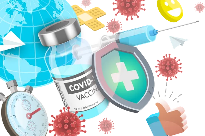 Vacunación contra el coronavirus COVID-19  Ilustración