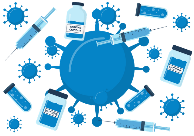 Vacunación contra el virus corona  Ilustración