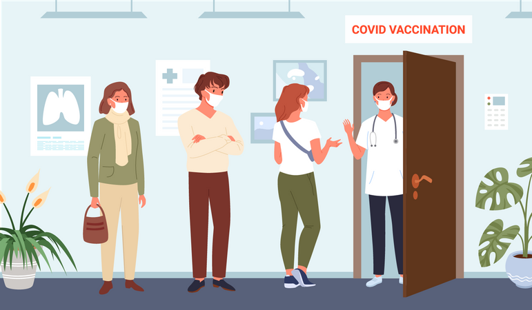 Vacunación Corona  Ilustración