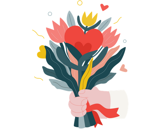 Valentine Bouquet Illustration