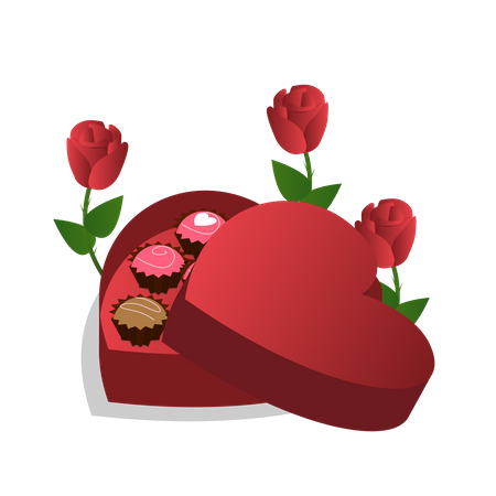 Valentine chocolate box  Illustration